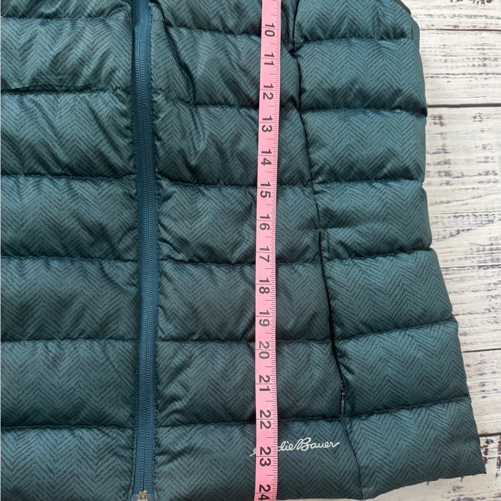 Eddie Bauer Women’s EB650 Down Vest Teal Herringbone – Size Small - Picture 7 of 9